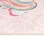 vidaXL Kinderteppich Rosa 160x230 cm Einhorn Waschbar