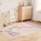 vidaXL Kinderteppich Rosa 160x230 cm Einhorn Waschbar