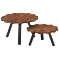 vidaXL Couchtische 2 Stk. Altholz Massiv und Eisen
