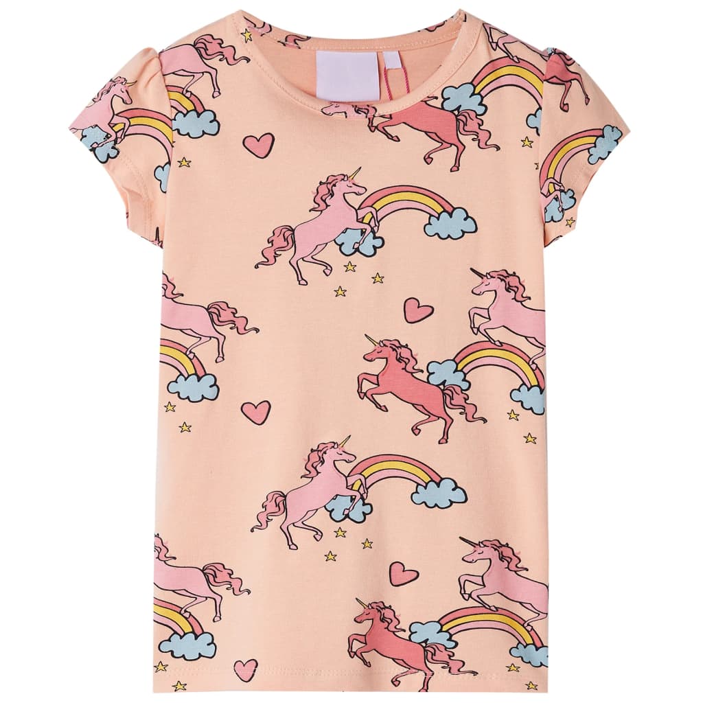 Kinderpyjama mit Kurzen Ärmeln Hellorange 104