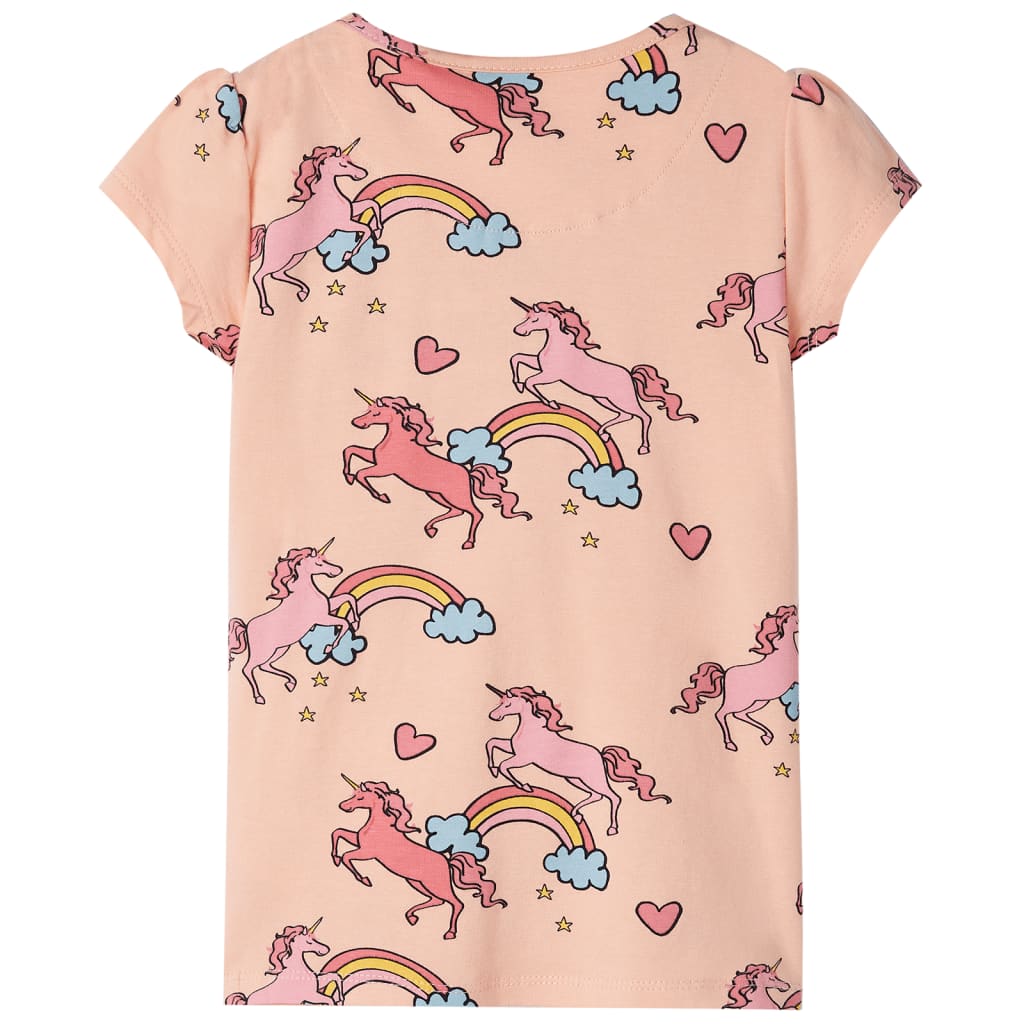 Kinderpyjama mit Kurzen Ärmeln Hellorange 116
