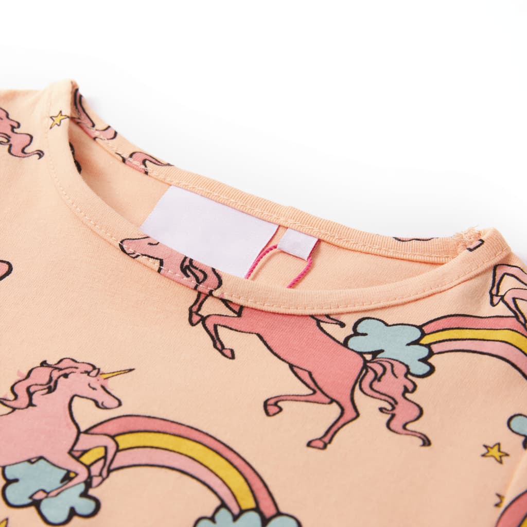 Kinderpyjama mit Kurzen Ärmeln Hellorange 116