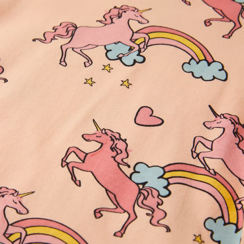 Kinderpyjama mit Kurzen Ärmeln Hellorange 116