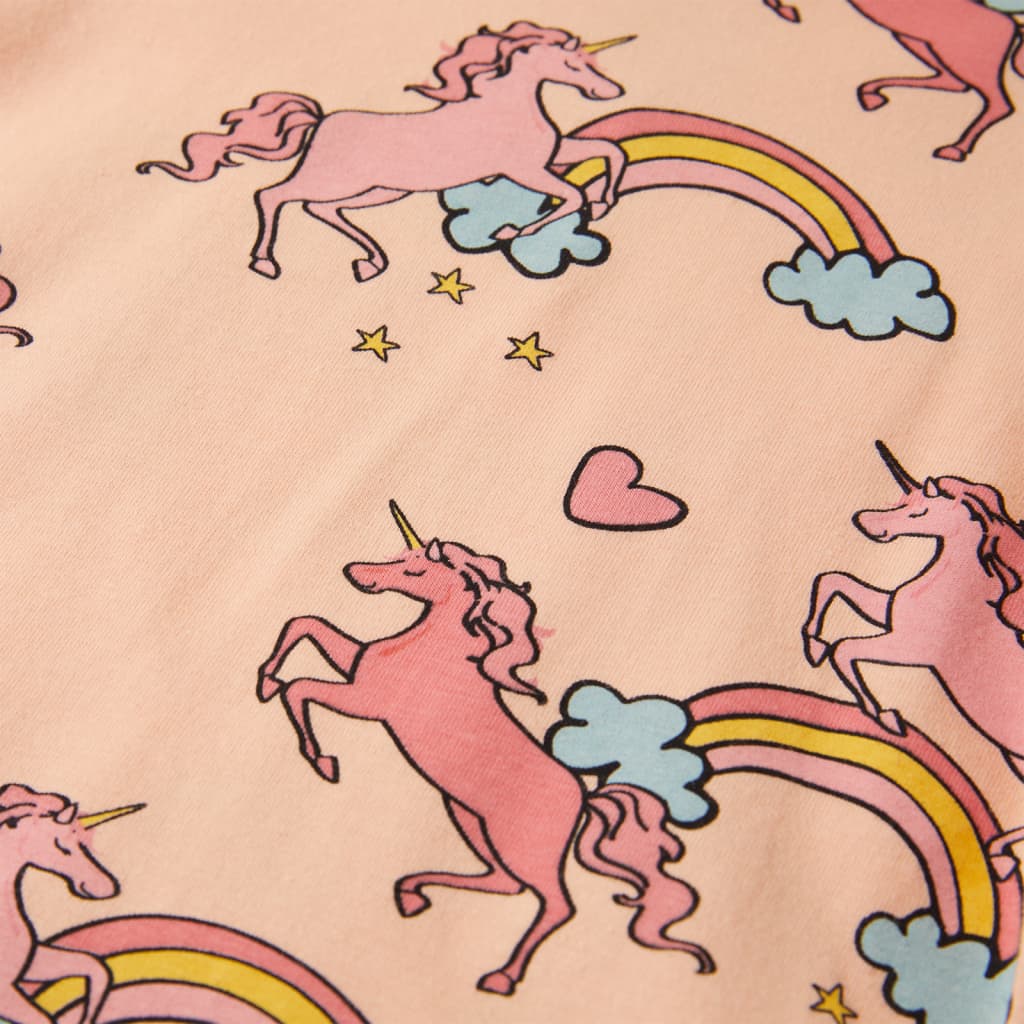 Kinderpyjama mit Kurzen Ärmeln Hellorange 140