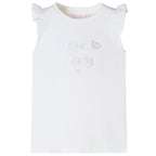 Kinder-T-Shirt mit Rüschenärmeln Weiß 104