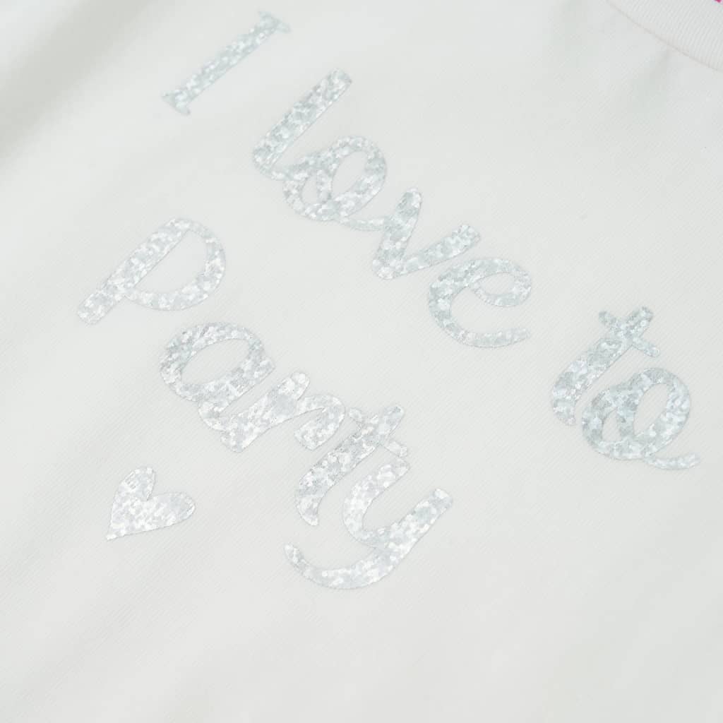 Kinder-T-Shirt mit Rüschenärmeln Weiß 116