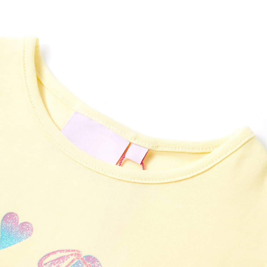 Kinder-T-Shirt Zartgelb 92