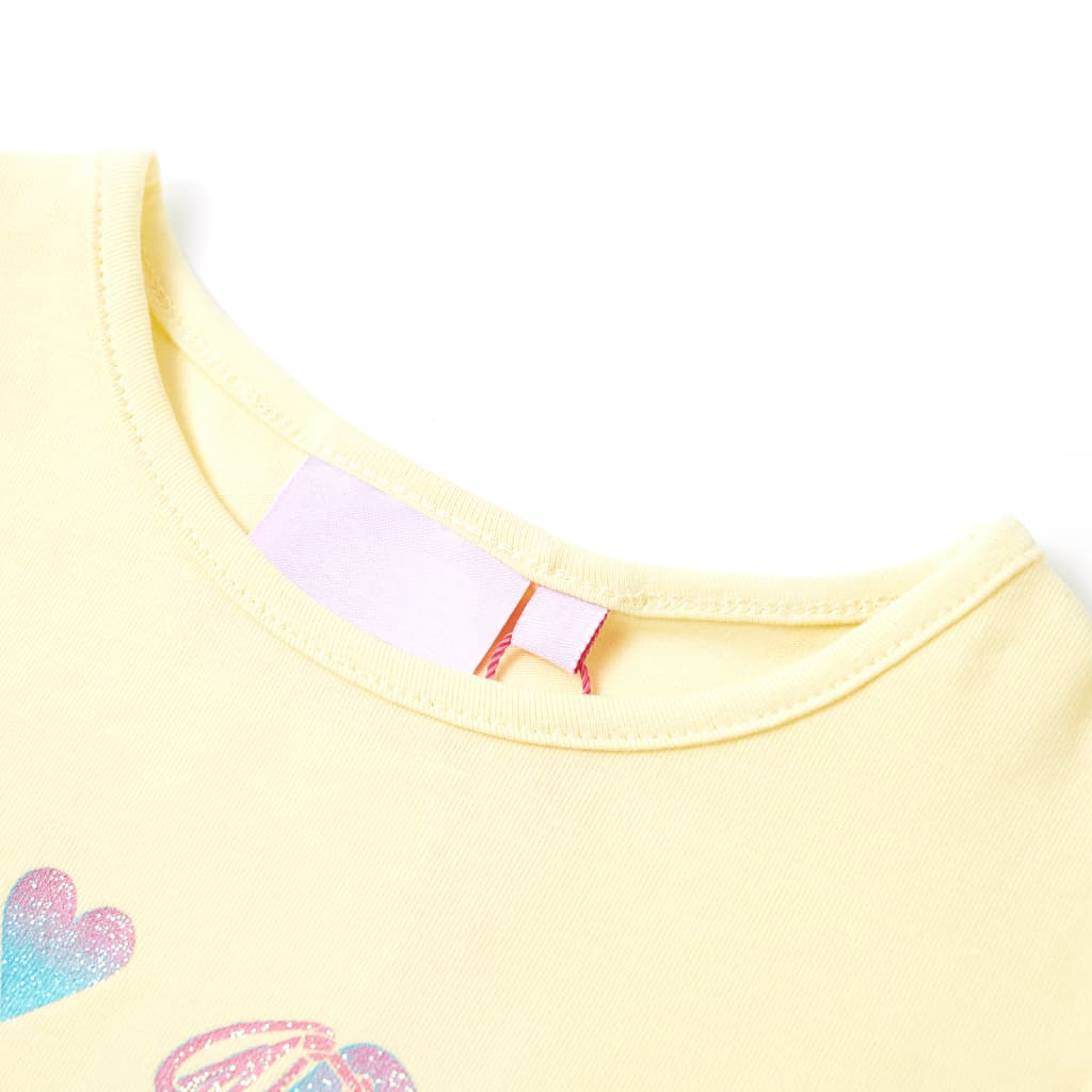 Kinder-T-Shirt Zartgelb 116