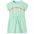 Kinderkleid mit Kordelzug Knallgrün 104