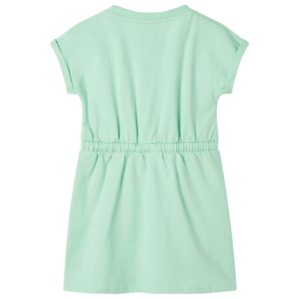 Kinderkleid mit Kordelzug Knallgrün 104