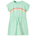 Kinderkleid mit Kordelzug Knallgrün 140