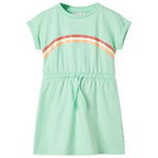 Kinderkleid mit Kordelzug Knallgrün 140