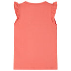 Kinder-T-Shirt mit Rüschenärmeln Korallenrosa 116