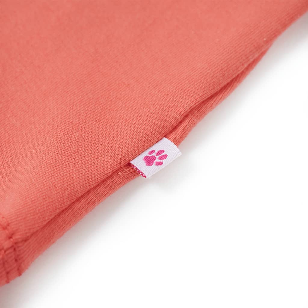 Kinder-T-Shirt mit Rüschenärmeln Korallenrosa 116