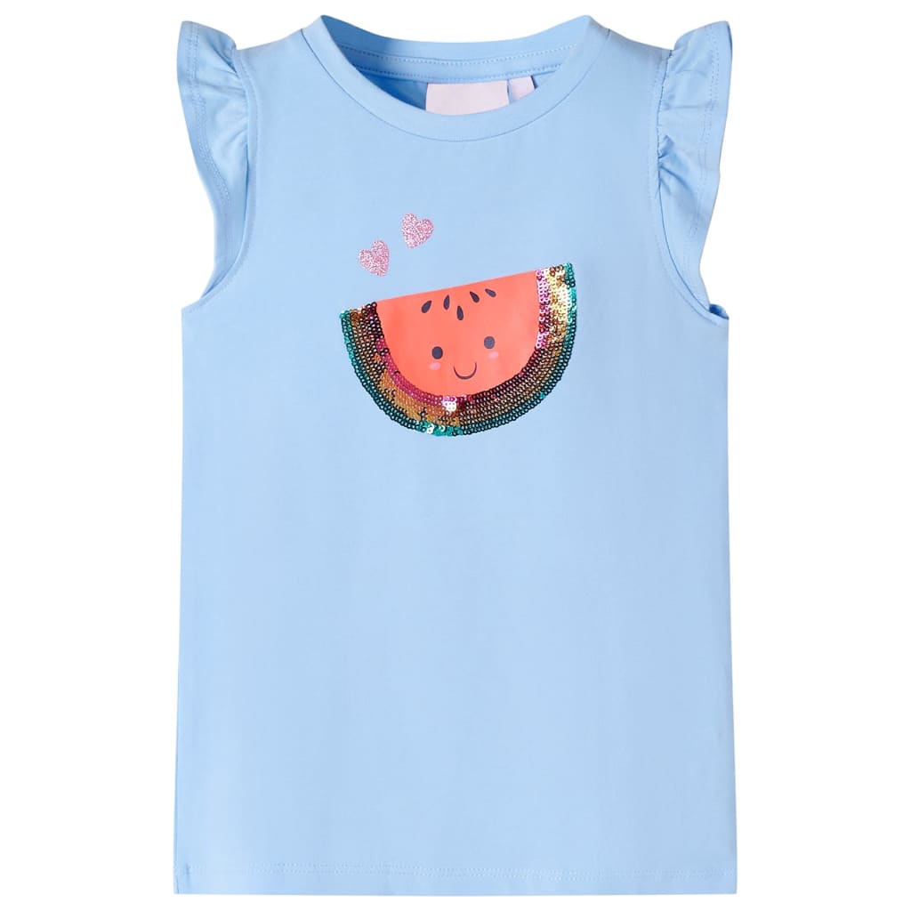 Kinder-T-Shirt mit Rüschenärmeln Weiß 140