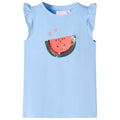 Kinder-T-Shirt mit Rüschenärmeln Weiß 140