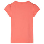Kinder-T-Shirt mit Flügelärmeln Korallenrosa 140