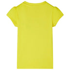 Kinder-T-Shirt mit Flügelärmeln Knallgelb 140