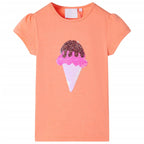 Kinder-T-Shirt Neonorange 128
