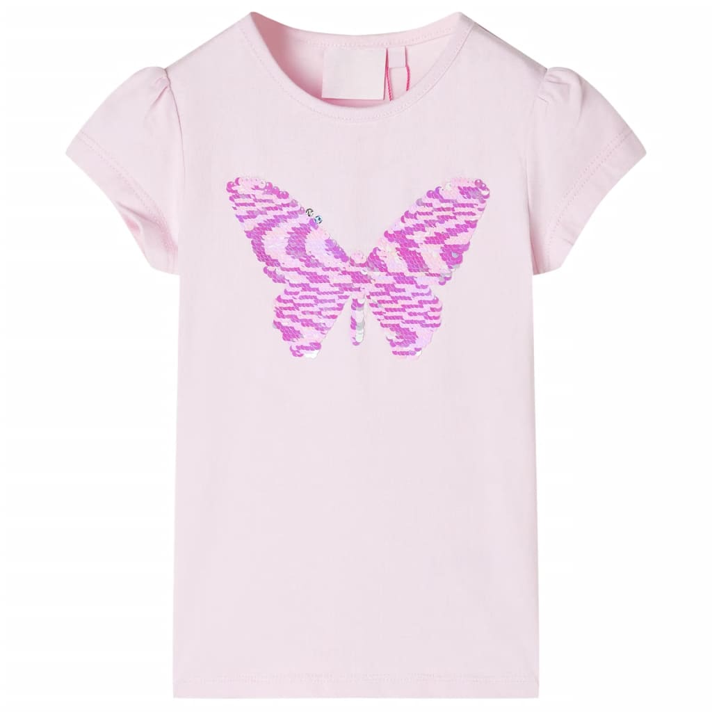 Kinder-T-Shirt mit Flügelärmeln Zartrosa 128