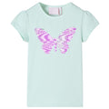Kinder-T-Shirt mit Flügelärmeln Helles Minzgrün 128