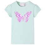 Kinder-T-Shirt mit Flügelärmeln Helles Minzgrün 128