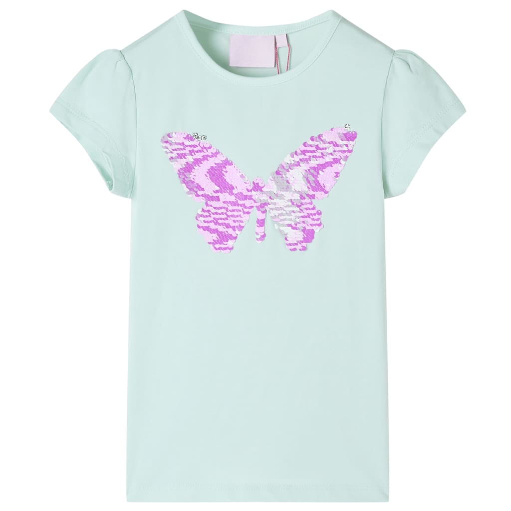 Kinder-T-Shirt mit Flügelärmeln Helles Minzgrün 140