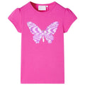 Kinder-T-Shirt mit Flügelärmeln Dunkelrosa 104