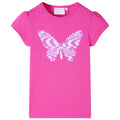 Kinder-T-Shirt mit Flügelärmeln Dunkelrosa 116