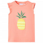 Kinder-T-Shirt Neonkoralle 128