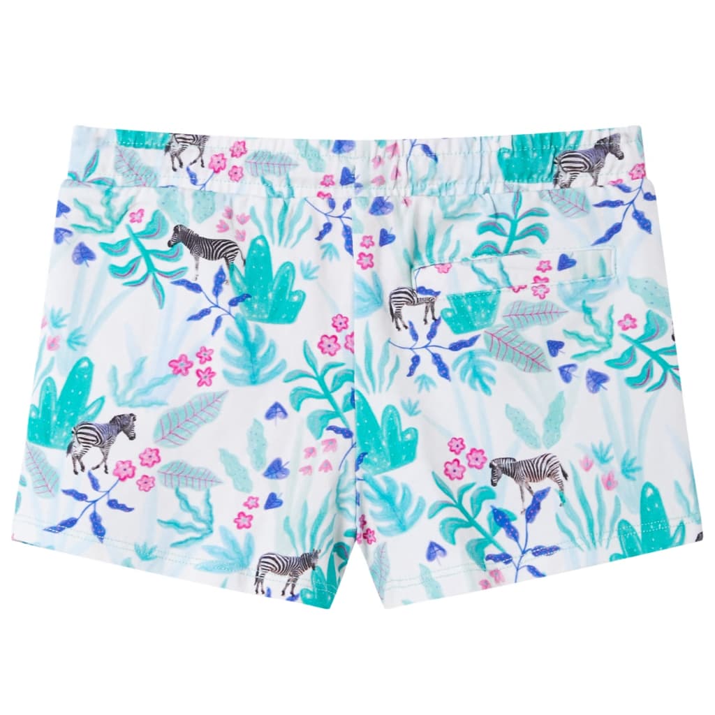 Kindershorts mit Kordelzug Ecru und Dunkles Minzgrün 128