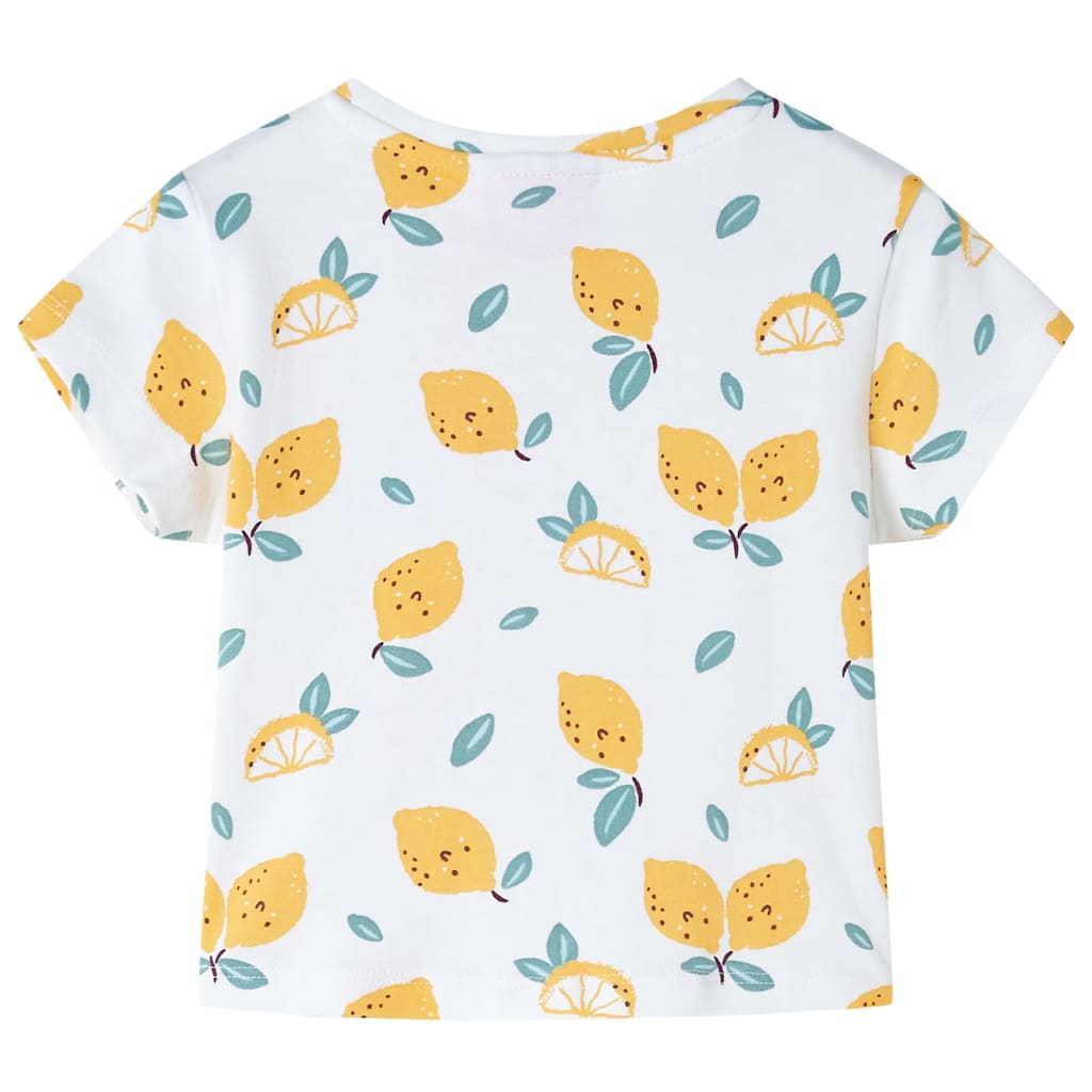 Kinder-T-Shirt mit Bindesaum Ecru 104