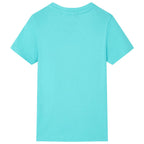 Kinder-Kurzarmshirt Aquablau 140