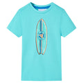 Kinder-Kurzarmshirt Aquablau 116