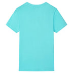 Kinder-Kurzarmshirt Aquablau 116