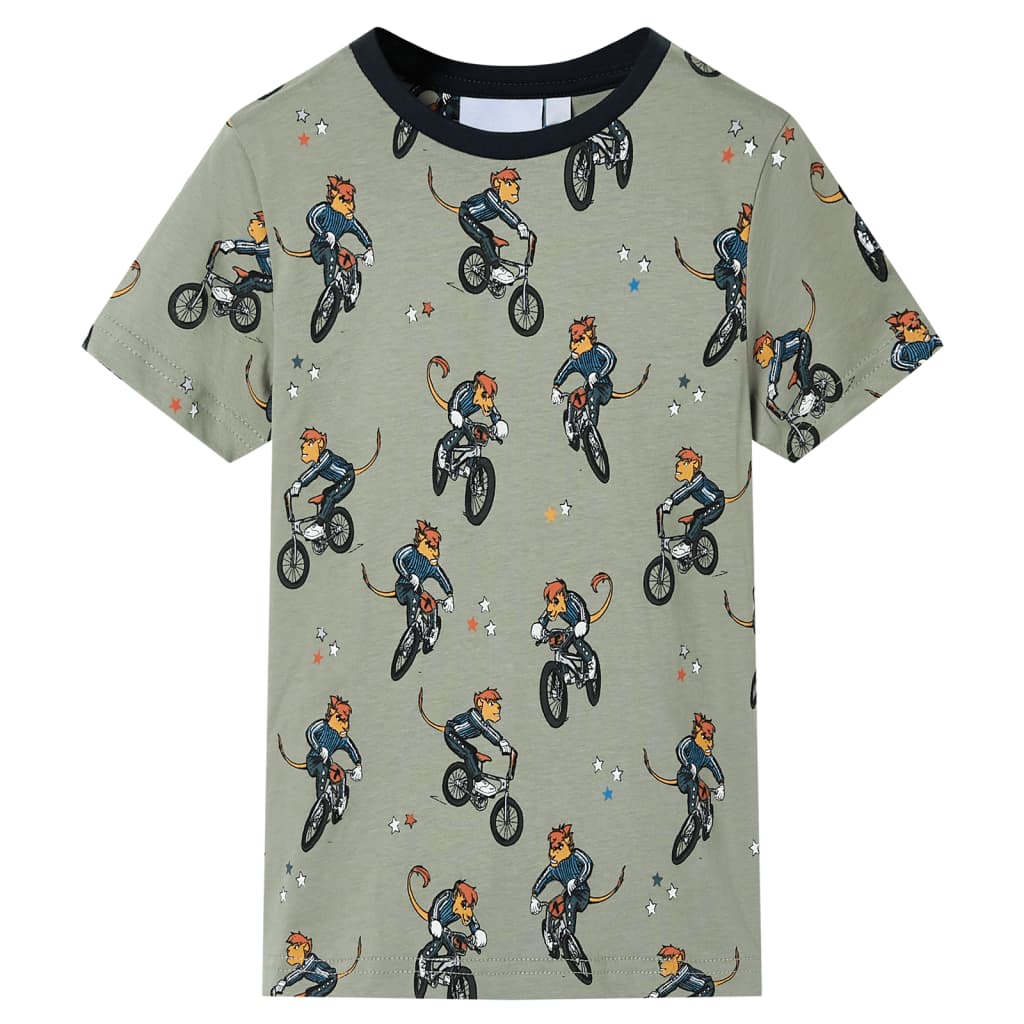 Kinderpyjama mit Kurzen Ärmeln Hellkhaki 104