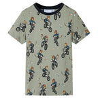 Kinderpyjama mit Kurzen Ärmeln Hellkhaki 104