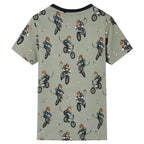 Kinderpyjama mit Kurzen Ärmeln Hellkhaki 104