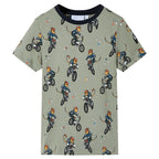 Kinderpyjama mit Kurzen Ärmeln Hellkhaki 116