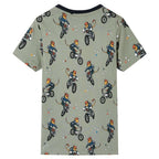 Kinderpyjama mit Kurzen Ärmeln Hellkhaki 116