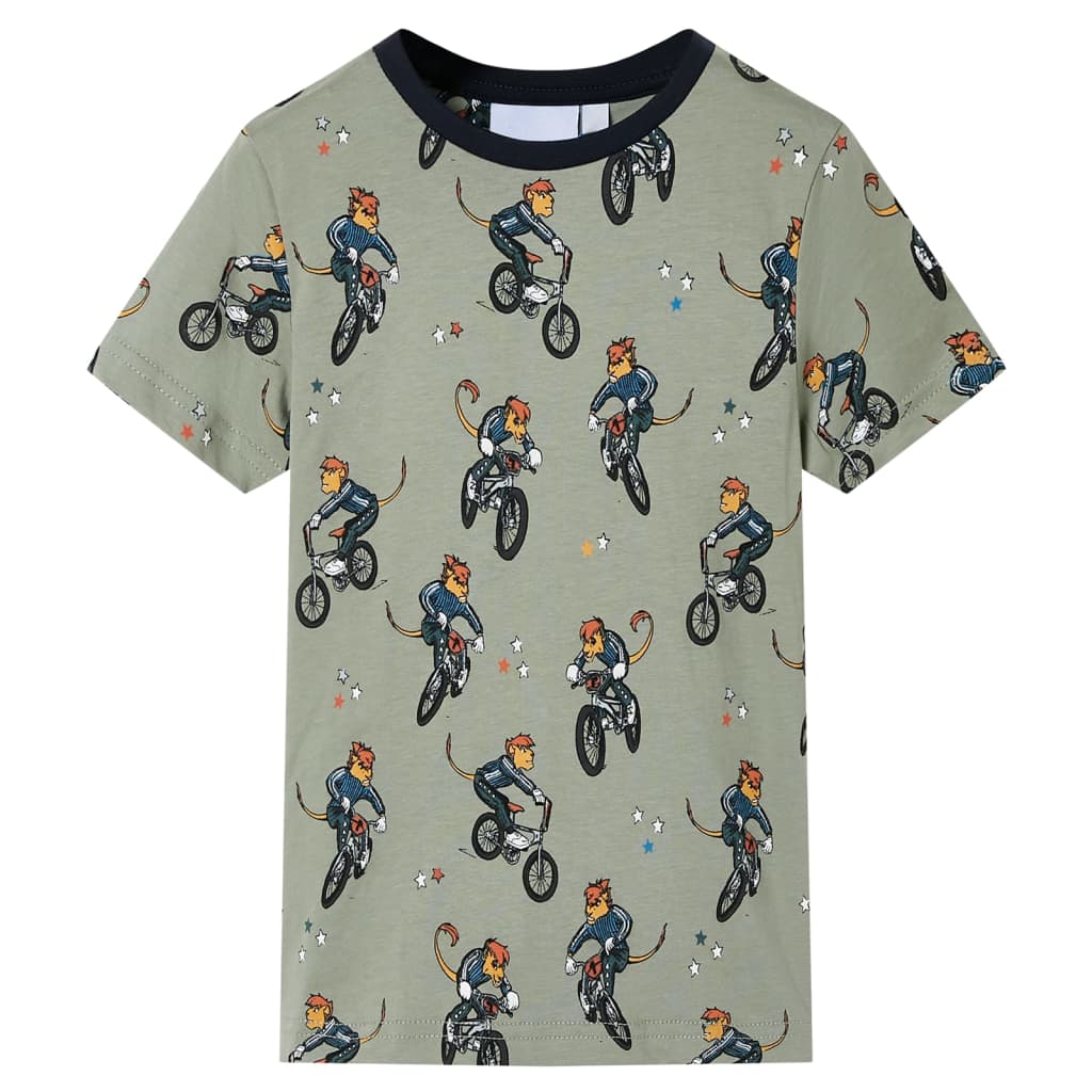 Kinderpyjama mit Kurzen Ärmeln Hellkhaki 128