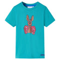 Kinder-Kurzarmshirt Dunkles Minzgrün 140
