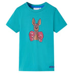 Kinder-Kurzarmshirt Dunkles Minzgrün 140