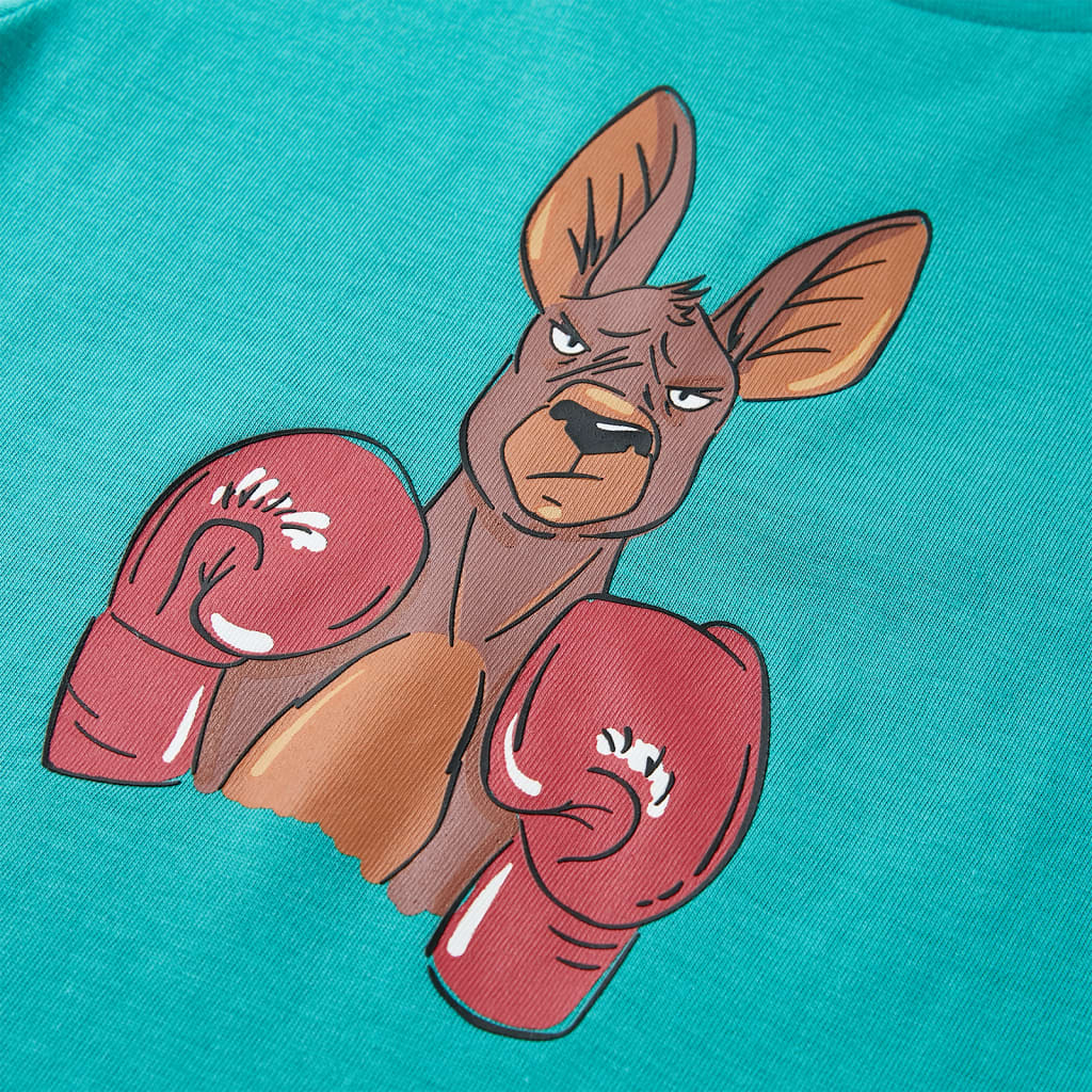 Kinder-Kurzarmshirt Dunkles Minzgrün 140