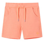 Kindershorts mit Kordelzug Neonorange 140