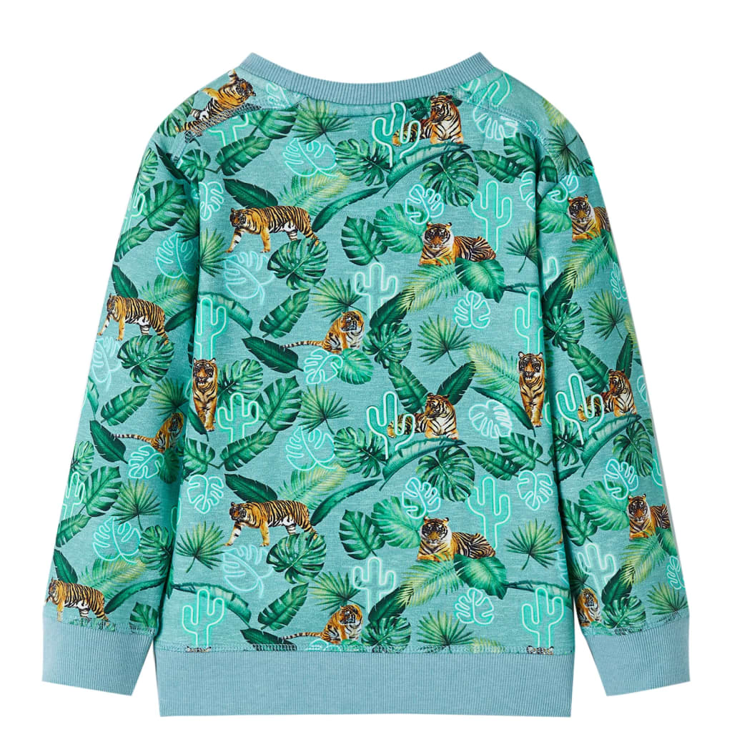 Kinder-Sweatshirt Grün Meliert 92