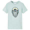 Kinder-T-Shirt mit Streifen Helles Minzgrün 104