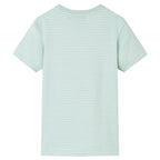 Kinder-T-Shirt mit Streifen Helles Minzgrün 116