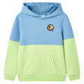 Kinder-Kapuzenpullover Blau und Zartgelb 104