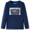 Kinder-Langarmshirt Marineblau Melange 116